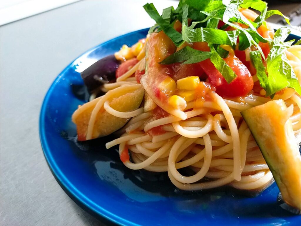 夏野菜の冷製パスタ